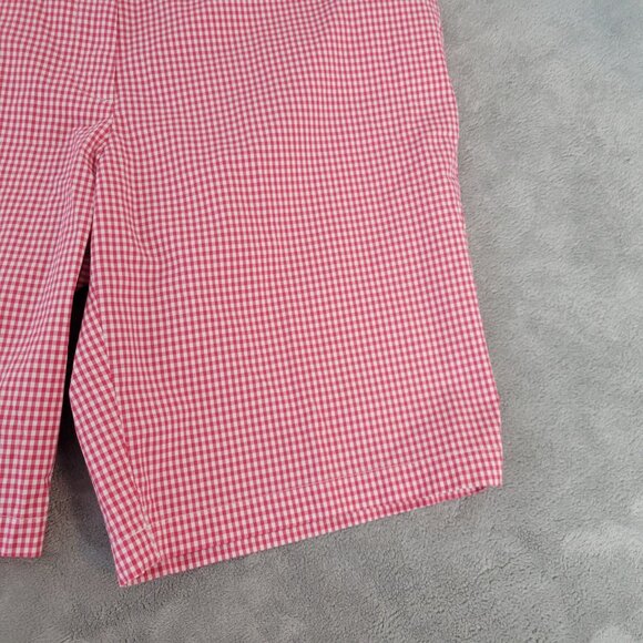 Talbots Womens Shorts 16W Plus Zip Fly Red Gingham Check Lightweight PLA10E - Picture 5 of 10
